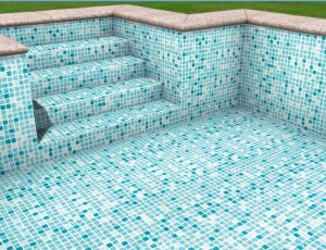 WALU 75 Schwimmbadfolie gemustert Maßkonfektion Preis pro m² Eckradius 5 cm