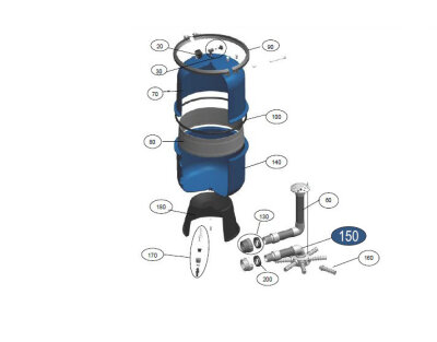 Unterer Wasserverteiler für Filteranlage HP 400