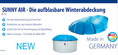 Aufblasbare Winterabdeckung SUNNY AIR mit Gummiseil Oval- & Achtformbecken Blau mit Seil