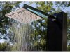 IDEAL Dusche Kuba mit Glasfront Kalt- & Warmwasser mit WPC Holzimitat