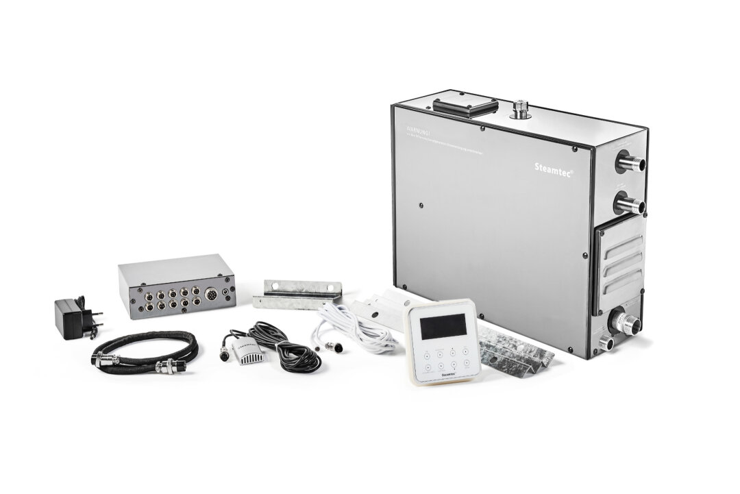 Kaiser Wellness Dampfgenerator TOLO Ultimate Plus 5.0 kW Weiß Dampfauslass 1/2", weiß, quadratisch mit Aromamulde