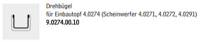 Wibre Drehbügel für 4.0271, 4.0272, 4.0291