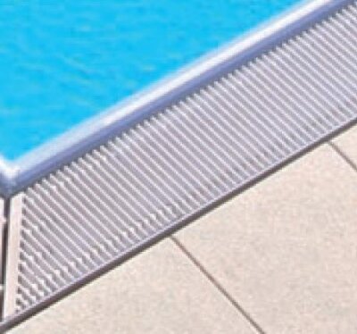 Beton Rinnensystem PVC Rost Eckausbildung als Gehrung