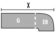 LUX ELEMENTS Bankform SOLO Zulage für Eckausbildung mit Gehrungsschnitt