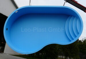 Polypropylen Nierenformbecken Java 650 x 350 / 300 x 150 cm