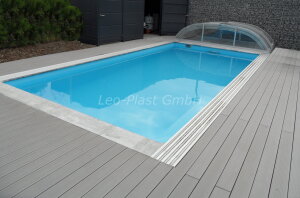 Bayrol Salzelektrolyse Polypropylen Rechteckbecken Barbados Treppenanlage links bitte bestätigen mit Skizze