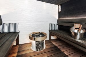 Harvia Saunaofen Cilindro Ofenreling HPC3L mit LED Beleuchtung