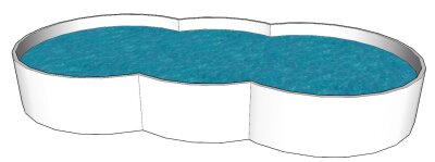 Krülland BAUKA Schwimmbadfolie für "Achtformbecken 3B" Folienstärke 0,7mm blau
