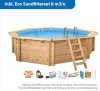 Interline Holzpool Bali 8-Eck 6,55 x 1,36 m inkl. Eco Sandfilterset 8 m3