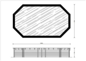 Interline Holzpool Bali 8-Eck Oval 8,40 x 4,90 m inkl. Eco Sandfilterset 8 m3