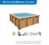 Interline Holzpool Bali Rechteck 2,10 x 2,10 m inkl. Eco Sandfilterset 3,6 m3