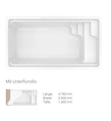 Aquacomet KFT GFK Fertigbecken Pico 450 Ceramicline