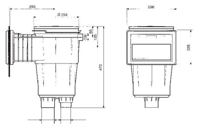 Astral Skimmer Anthrazit Oberflächenabsauger für Folienbecken Typ 17.5 265 mm