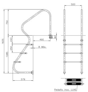 Treppe Elegance V4A nach DIN-Norm 3-stufig