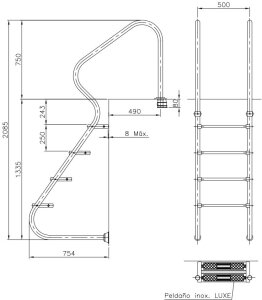 Treppe Elegance V4A nach DIN-Norm 3-stufig