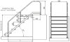 DIN Einbautreppe Edelstahl V4A nach DIN EN 13451-2 öffentlich 6 Stufen Höhe 150 cm