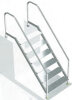 DIN Einbautreppe Edelstahl V4A nach DIN EN 13451-2 öffentlich 6 Stufen Höhe 150 cm