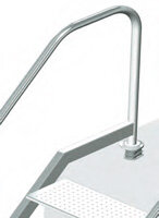 DIN Einbautreppe Edelstahl V4A nach DIN EN 13451-2 öffentlich 7 Stufen Höhe 175 cm