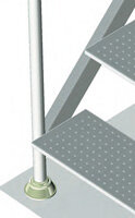 DIN Einbautreppe Edelstahl V4A nach DIN EN 13451-2 öffentlich 8 Stufen Höhe 200 cm