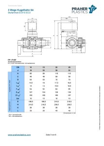 Praher 3-Wege Kugelhahn S4 EO510 ECO 230 VAC Ø 50 mm T-Kugel