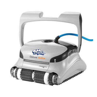 Dolphin Deluxe ACTIVE Cleaner Poolroboter mit 3-fach Bürstensystem & Fernbedienung für Boden, Wand und Wasserlinie