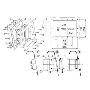 MTS Skimmerschrägverlängerung cw 10 Grad für Schrägwandbecken Skimmer V20 und VS30