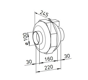 WDT Dampfbad Radial Rohrventilator RRK 100