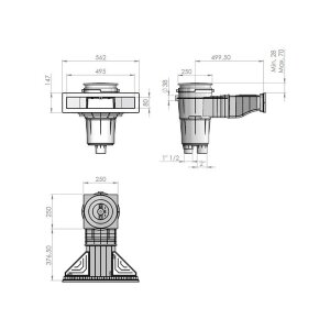 Astral Slim-/Flachskimmer Typ 17,5 grau für Folien & Fertigbecken