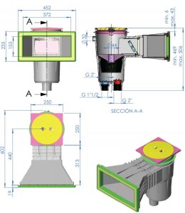 Astral Breitmaulskimmer Grau Oberflächenabsauger...