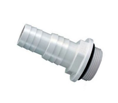 ABS Schlauchübergangsstutzen 32/38 mm x AG 1,5" weiß