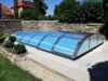 Alukov Schwimmbadüberdachung Azure Flat Typ 2 - 4,18x7,62x0,80m Seiteneinstieg Rechts