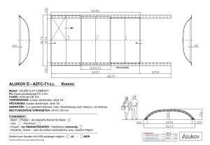Alukov Schwimmbadüberdachung Azure Flat Compact Typ 1 - 3,25x6,42x0,75m Seiteneinstieg Links