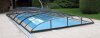 Alukov Schwimmbadüberdachung Azure Flat Compact Typ 1 - 3,25x6,42x0,75m Seiteneinstieg Links