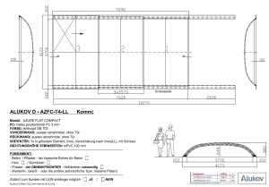 Alukov Schwimmbadüberdachung Azure Flat Compact Typ 4 - 3,75x7,62x0,80m Seiteneinstieg Links