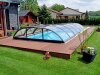 Alukov Schwimmbadüberdachung Azure Flat Compact Typ 4 - 3,75x7,62x0,80m Seiteneinstieg Links