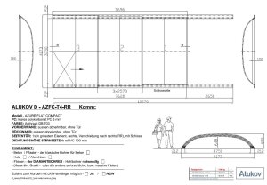 Alukov Schwimmbadüberdachung Azure Flat Compact Typ 4 - 3,75x7,62x0,80m Seiteneinstieg Rechts