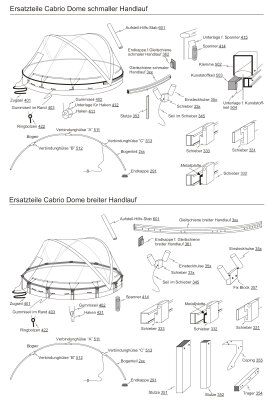 Ersatzfolie für Cabrio Dome Ovalformbecken 3,60 x 6,23 m