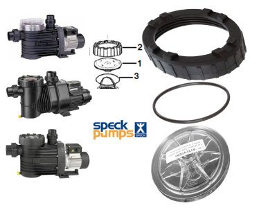 Speck Super Pump Klarsichtdeckel alte Serie mit Überwurfmutter und O-Ring