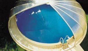 Vöroka Schwimmbad Überdachung RUNDHALLE 4 mm Klarglas