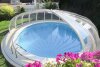 Vöroka Schwimmbad Überdachung RUNDHALLE 4 mm Klarglas