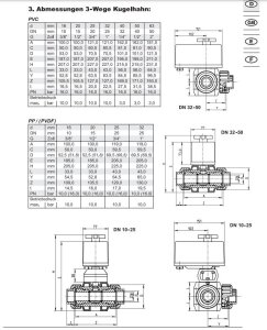 Praher 3-Wege-Kugelhahn Ø 50mm mit elektrischem Stellmotor 24 V Modell S4 EO510 MVO
