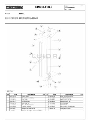 Astral Ablasschraube 1/4" für Angel Solardusche