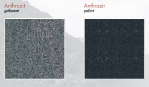 Geyger Granit Beckenrandstein Anthrazit geflammt gerade 500 x 300 x 40 mm