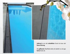 Geyger Granit Beckenrandstein Anthrazit geflammt...