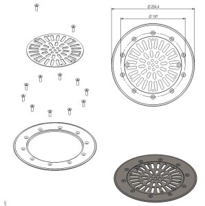 Astral Edelstahl Blende V4A für Bodenablauf 00270