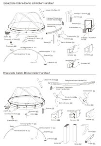 Cabrio Dome Klemmen lang 6 Stück Set