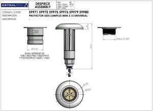 Astralpool UWS LumiPlus Mini V3.13 für Montage mit Nische