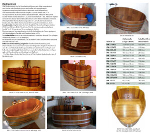 Holzbadewanne rund Lärche Ø 82 cm