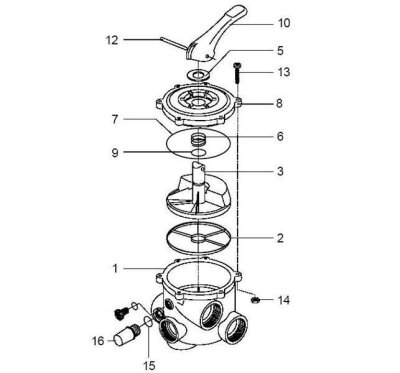 Astralpool Schauglas mit O-Ring für 1 1/2 Zoll Mehrwegeventil Teil Nr. 15+16