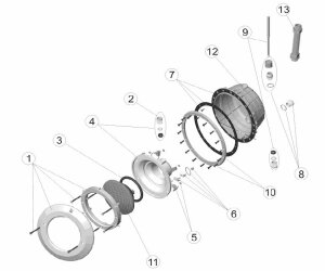 Scheinwerfer Kabeldurchführung M-25 Pos 8